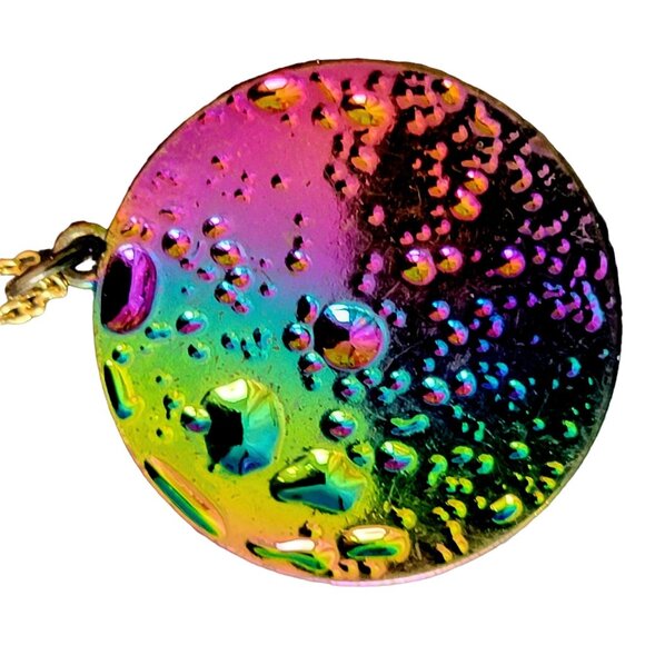 Rainbow Moon Circle Necklace Gold Tone Adjustable Chain Women Jewelry New Clasp - Picture 1 of 15